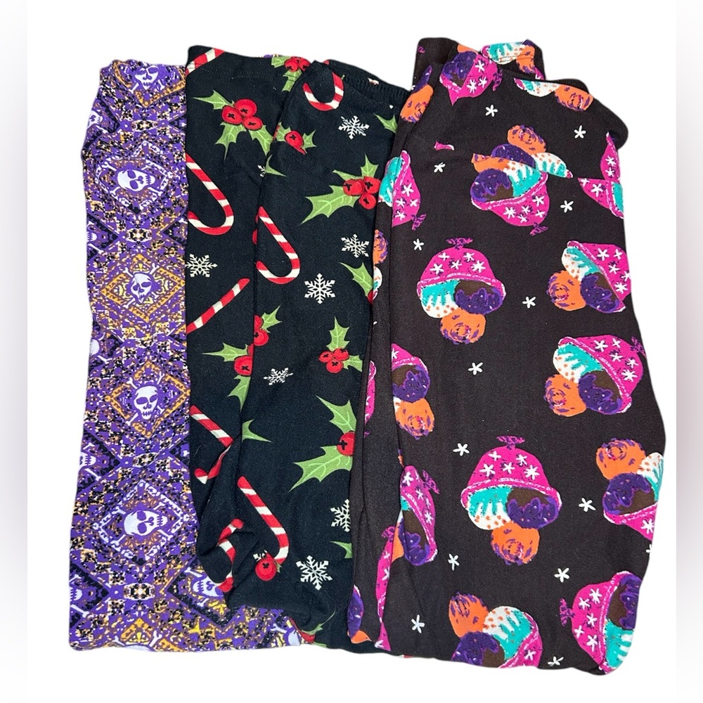LuLaRoe fun colorful leggings - Christmas, Halloween, ice cream/summer bundle